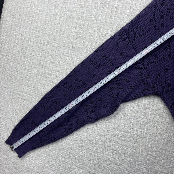 Vintage Serge Saint Yves Psychedelic Knit Sweater Retro Purple / Black Mens XL - Picture 10 of 16